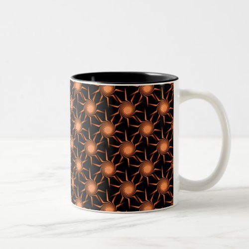 Swirling Suns Mug Bright Orange Two_Tone Coffee Mug