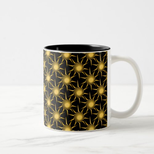 Swirling Suns Mug Lemon Yellow Two_Tone Coffee Mug