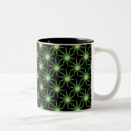 Swirling Suns Mug Lime Green Two_Tone Coffee Mug