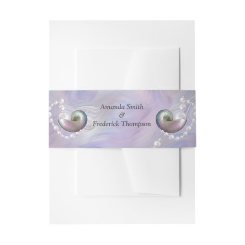 Swirling Symphony with the Mother of Pearls Invitation Belly Band