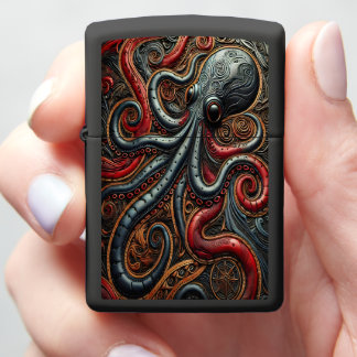 Swirling Tentacles: Octopus in Focus Zippo Lighter