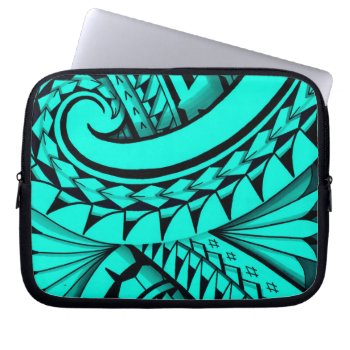 Swirling Tribal Patterns Triangles In Polyart Laptop Sleeve by MarkStorm at Zazzle