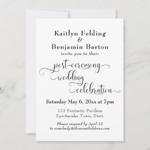 Swirling Typography Post-Wedding Reception Only Invitation