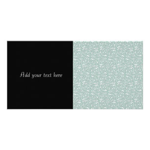 Swirling Vines in Pale Sage Green and White Card