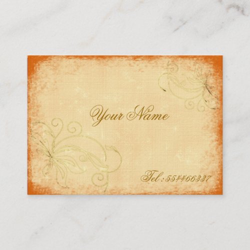 swirling vintage floral business card