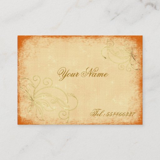 Customizable swirling vintage floral business card