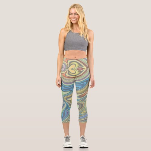 Swirling Vision _ Cool Capris Leggings