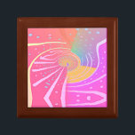 Swirling Vortex  Gift Box<br><div class="desc">Size: Small 5.125" Square w/4.25" Tile Hold your valuables in this beautiful keepsake box. Made of lacquered wood, the jewelry box comes in golden oak, ebony black, emerald green, and red mahogany. Soft felt protects your jewelry and other collectibles. Dimensions: Box: 5.5"l x 5.5"w x 2.3"h Tile: 4.25"l x 4.25"w...</div>