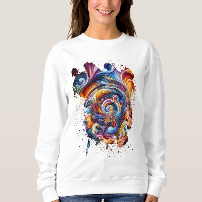 Swirling Vortex of Colors Sweatshirt (Front)