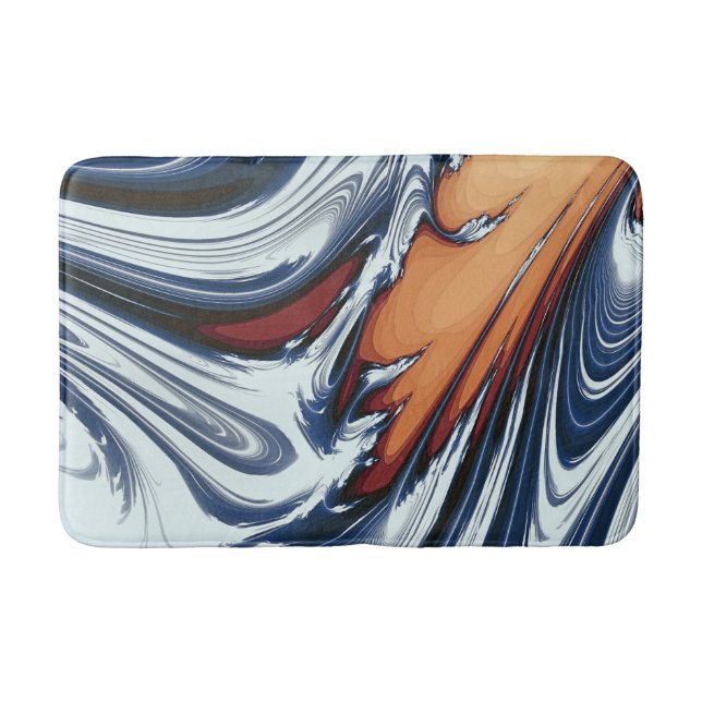 SWIRLING WATER BATHROOM MAT (Front)