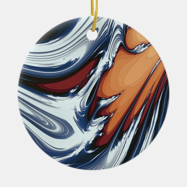 SWIRLING WATER CERAMIC ORNAMENT (Front)