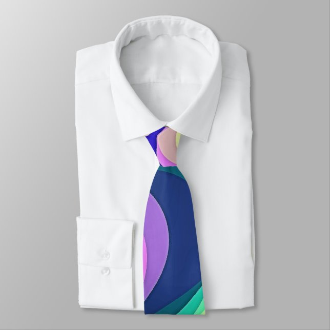 SWIRLING WATER NECK TIE (Tied)