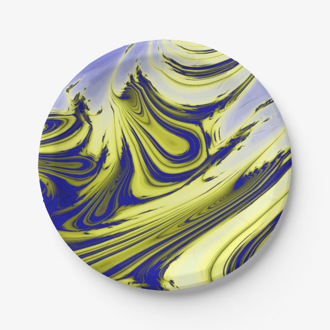 SWIRLING WATER PAPER PLATES (Front)