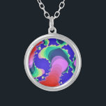 SWIRLING WATER   SILVER PLATED NECKLACE<br><div class="desc">A pretty swirling abstract water design originating from river water.</div>