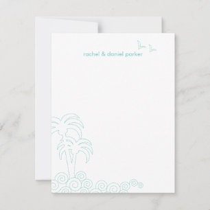 Swirling Waves Thank You Card - Robin's Egg Blue