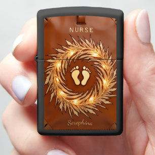 Swirling Wreath Angel Nurse Seraphina Gift Zippo Lighter