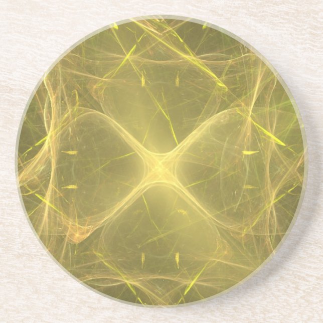 Swirling Yellows Drink Coaster (Front)
