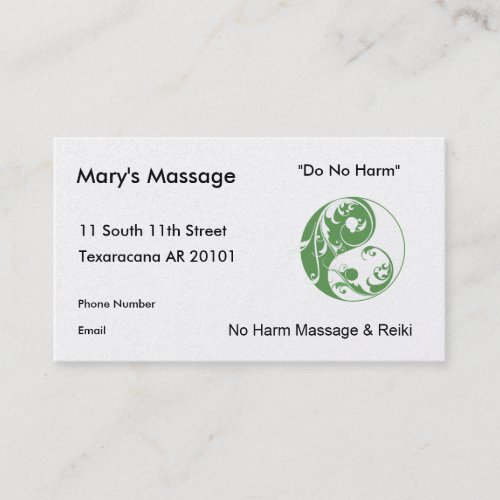 Swirling Yinyang Symbol green Appointment Card