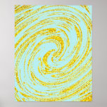 Swirls Abstract Gold Glittery Beach House Decor<br><div class="desc">Designed with artistic blue abstract patterns in glittery gold background.</div>