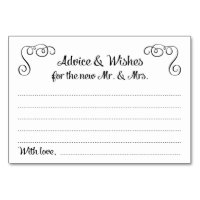 Swirls Advice and Wishes Wedding Cards