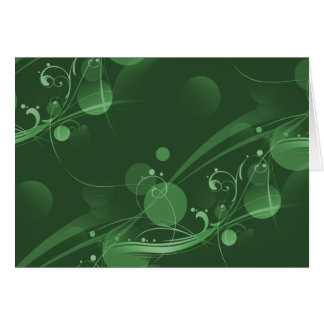 SWIRLS AND CIRCLE DOTS DARK GREEN CARDS