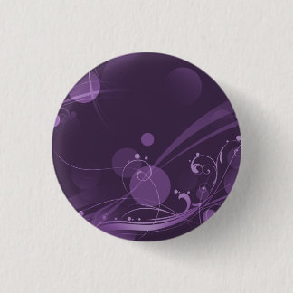 SWIRLS AND CIRCLE DOTS DARK PURPLE PINBACK BUTTON