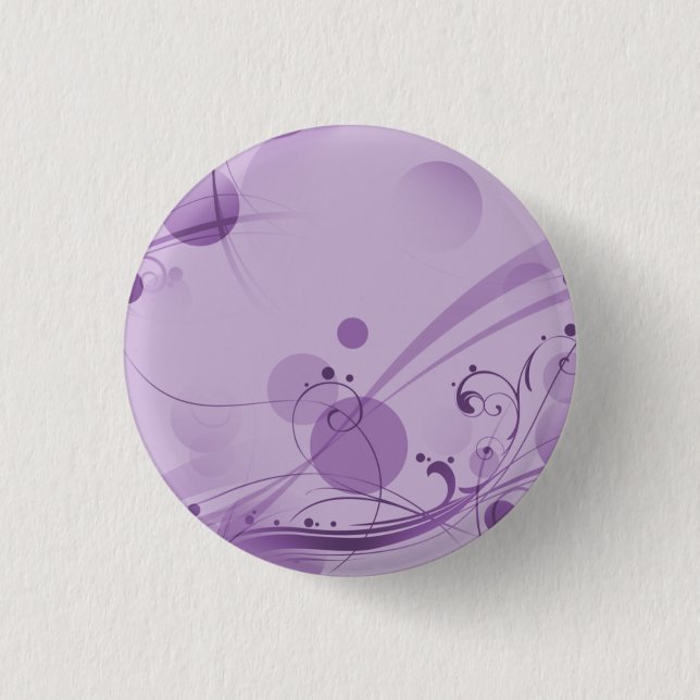 SWIRLS AND CIRCLE DOTS LIGHT PURPLE PINBACK BUTTON (Front)