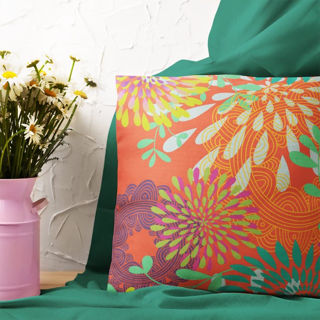 Swirls and Circles Pattern Throw Pillow (Creator Uploaded)