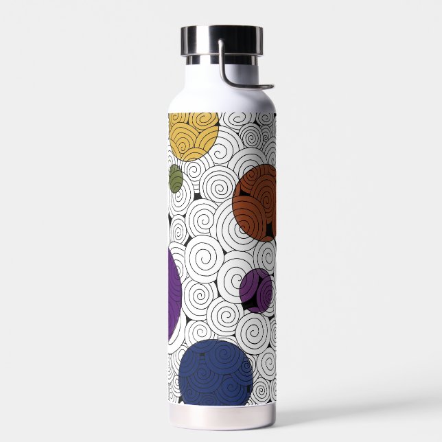 Swirls and Circles Water Bottle (Left)
