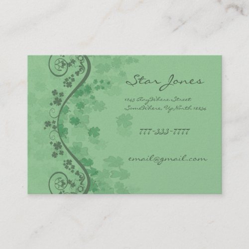 Swirls and Clover and Shamrocks Galore Business Card