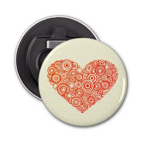 Swirls and Heart Circles Bottle Opener