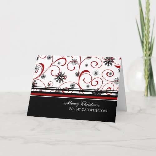 Swirls and Snowflakes Dad Merry Christmas Card