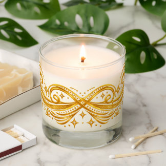 Swirls and Stars Golden Art Scented Candle