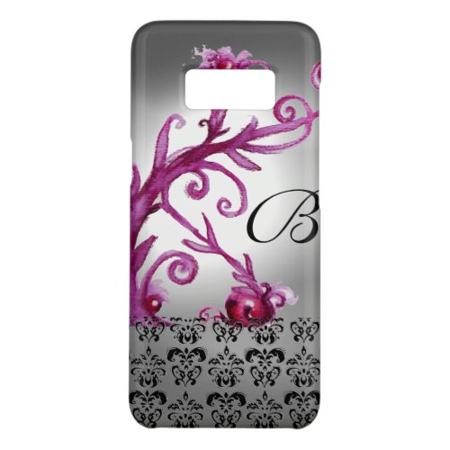 SWIRLS BERRIES DAMASK MONOGRAM pink white black Case_Mate Samsung Galaxy S8 Case