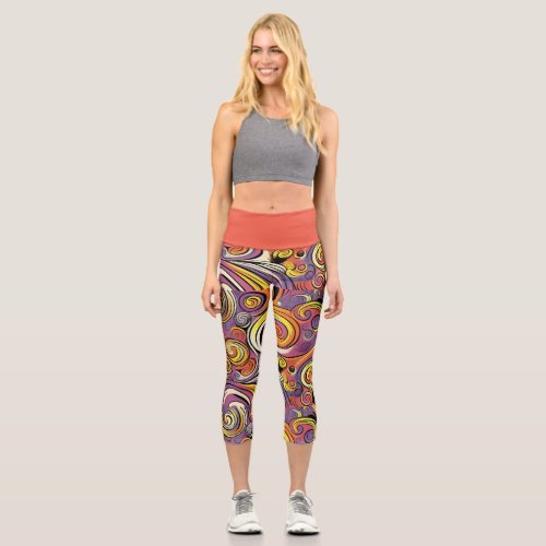 Swirls  capri leggings