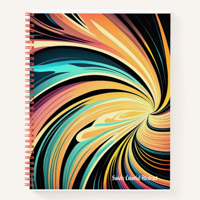 Swirls Colorful Abstract Background Notebook (Front)