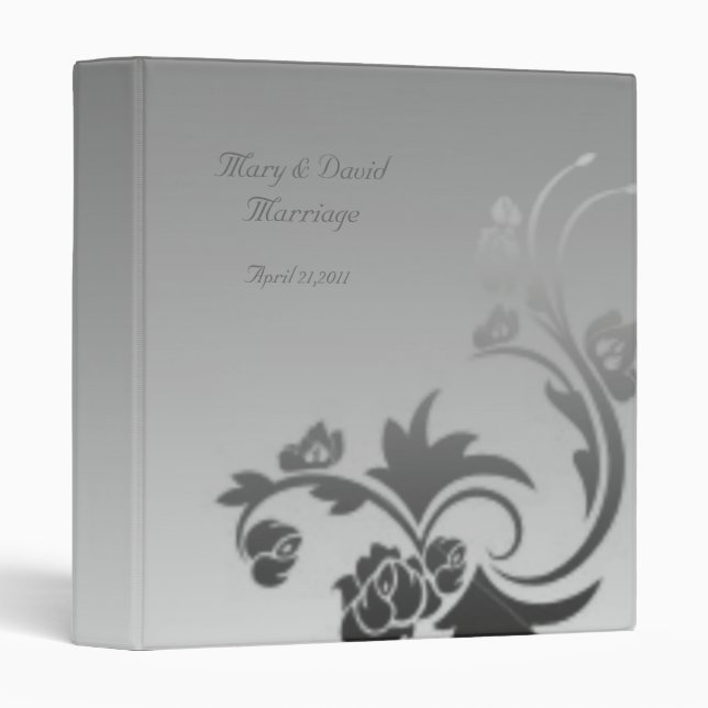 Swirls Deco  Wedding Photo Album 3 Ring Binder (Front/Spine)