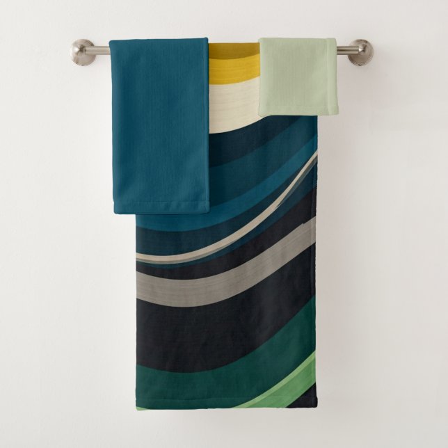 Swirls elegant bath towel set. (Insitu)