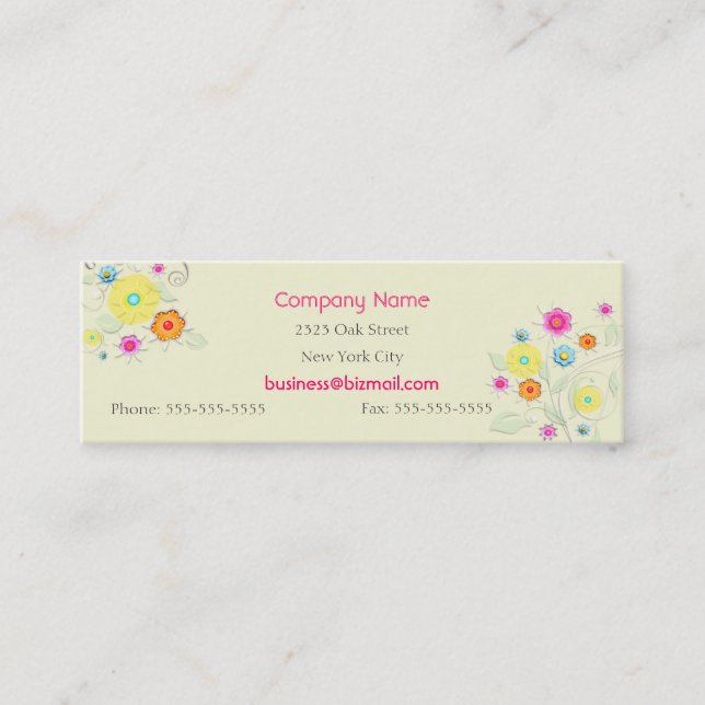 Swirls & Flowers Business / Profile Card (Front)