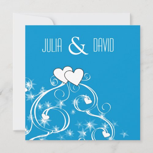 Swirls &amp; Hearts Modern Wedding Invitation