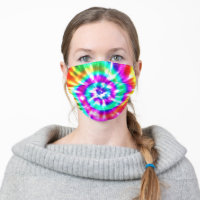 Swirls - hippie colorful tie dye unisex woodstock cloth face mask