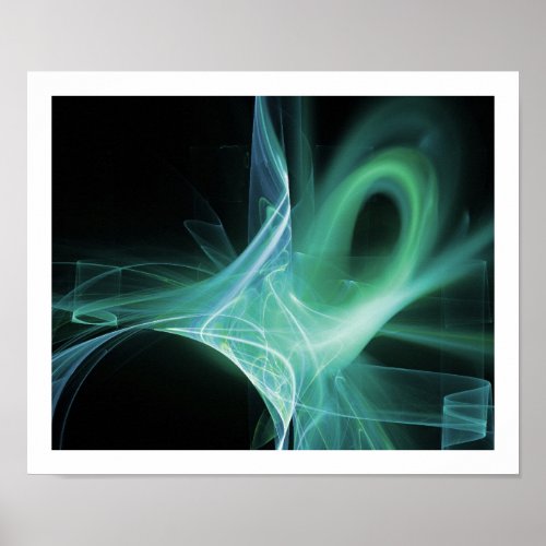 SWIRLS IN BLUE GREEN TEAL POSTER