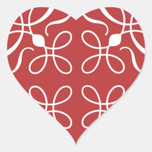Swirls in Candy Red Heart Sticker