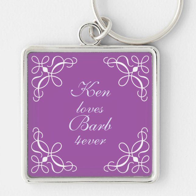 Swirls in Purple Key Chain (Front)