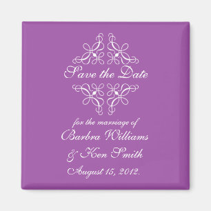 Swirls in Purple Save The Date Magnet