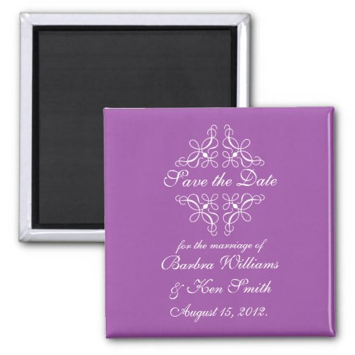 Swirls in Purple Save The Date Magnet