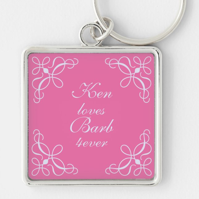 Swirls Key Chain in Candy Pink (Front)