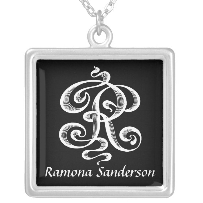 Swirls Letter R Monogram Initial Personalized Jewelry