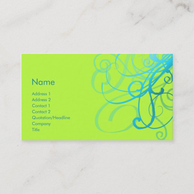 Swirls No. 0001 Business Card (Front)