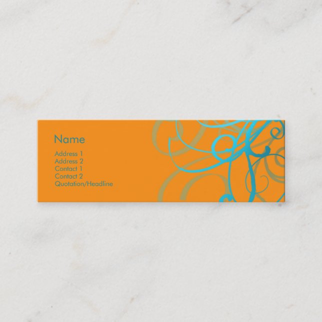 Swirls No. 0003 Mini Business Card (Front)
